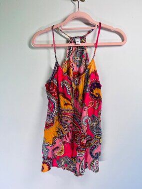 Old Navy Womens Paisley Print Halter Top M Rayon Multicolor